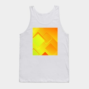 Geometric Orange And Yellow Diamond Art Deco Pattern Design Tank Top